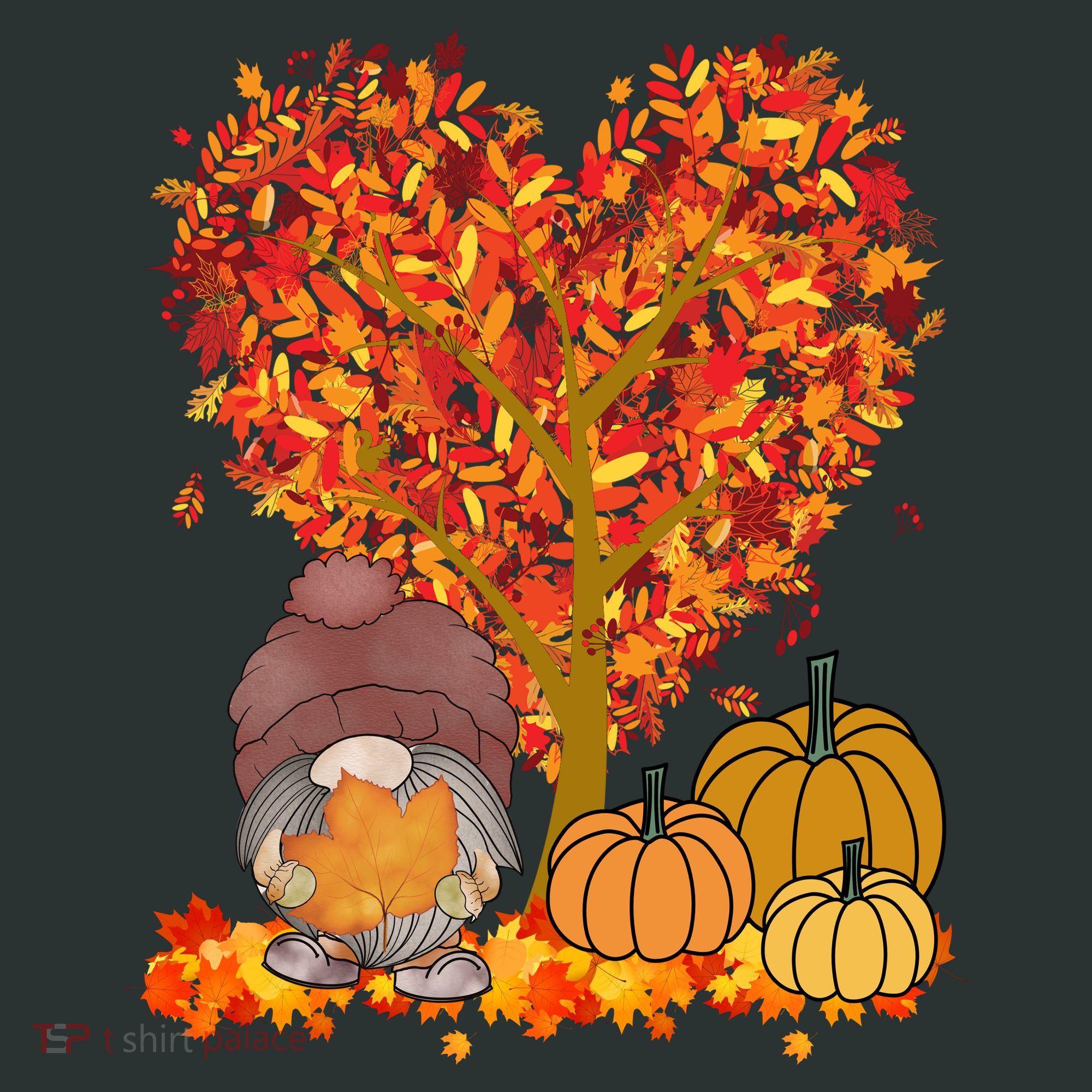 Gnome Fall Autumn Heart Cute Women's Long Sleeve Shirt