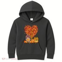 Gnome Fall Autumn Heart Cute Kids Hoodie thumb 0