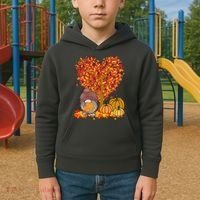 Gnome Fall Autumn Heart Cute Kids Hoodie thumb 2