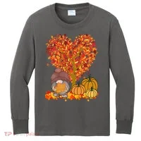 Gnome Fall Autumn Heart Cute Kids Long Sleeve Shirt thumb 0