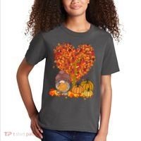 Gnome Fall Autumn Heart Cute Kids T-Shirt thumb 2