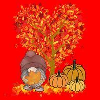 Gnome Fall Autumn Heart Cute Santa Hat thumb 1