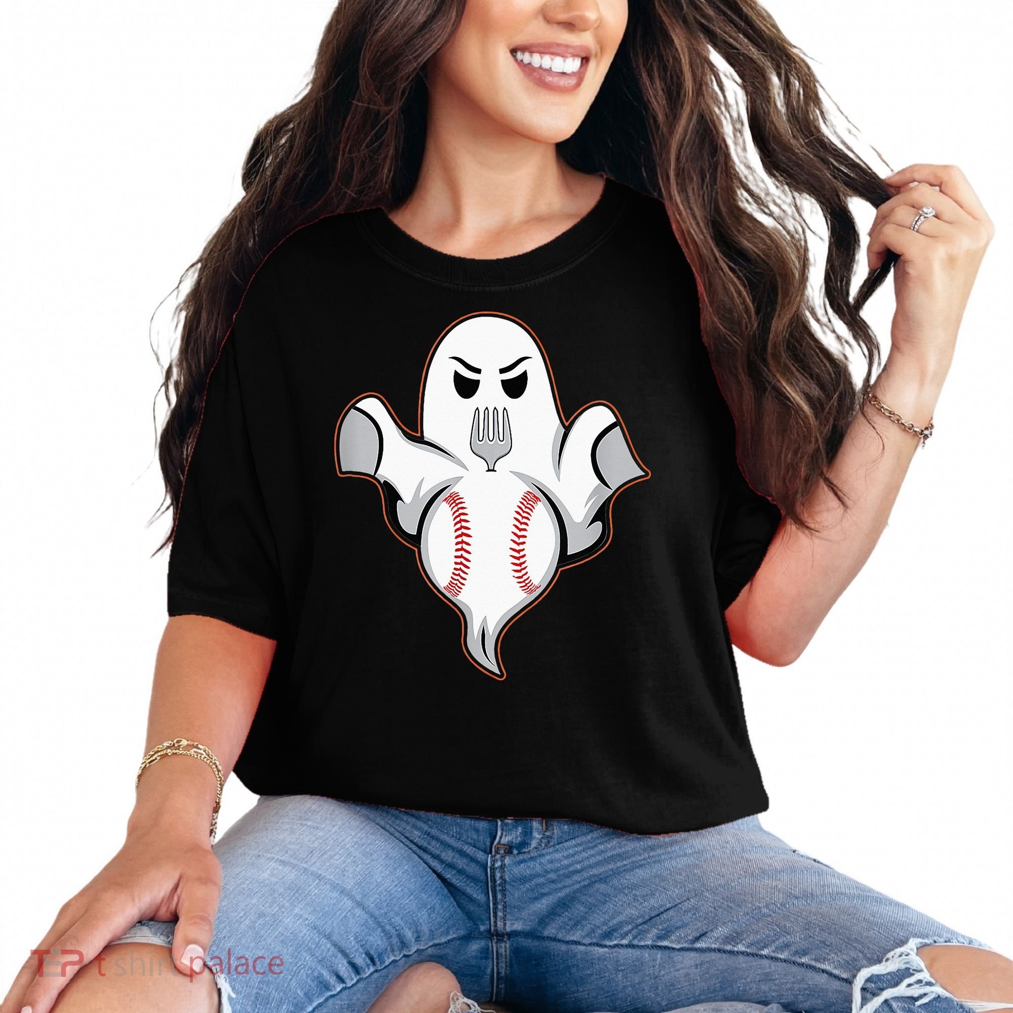 Ghost Forkball Baseball Pitch Fork Ball Strikeout Pitcher Comfort Colors T-Shirt