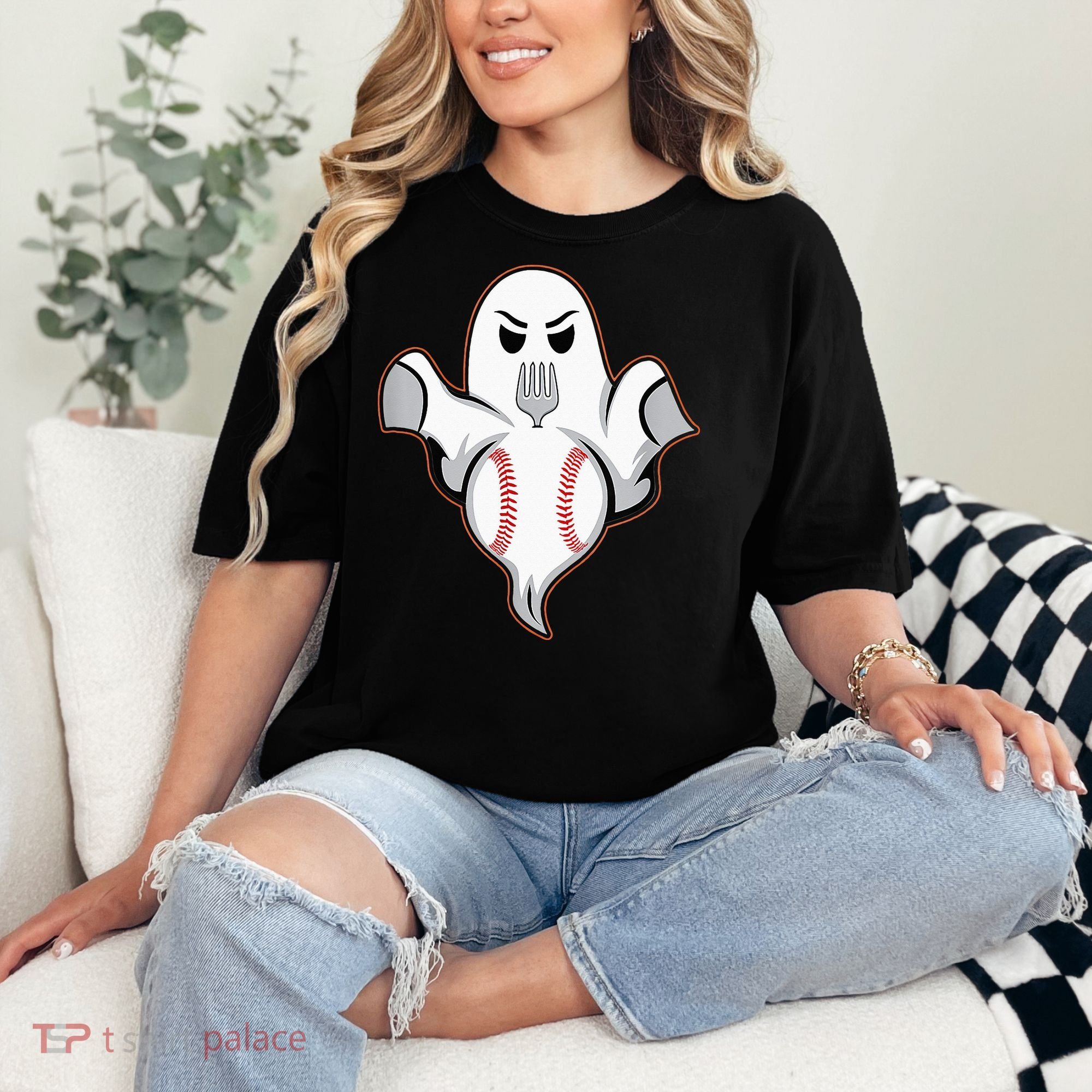 Ghost Forkball Baseball Pitch Fork Ball Strikeout Pitcher Comfort Colors T-Shirt