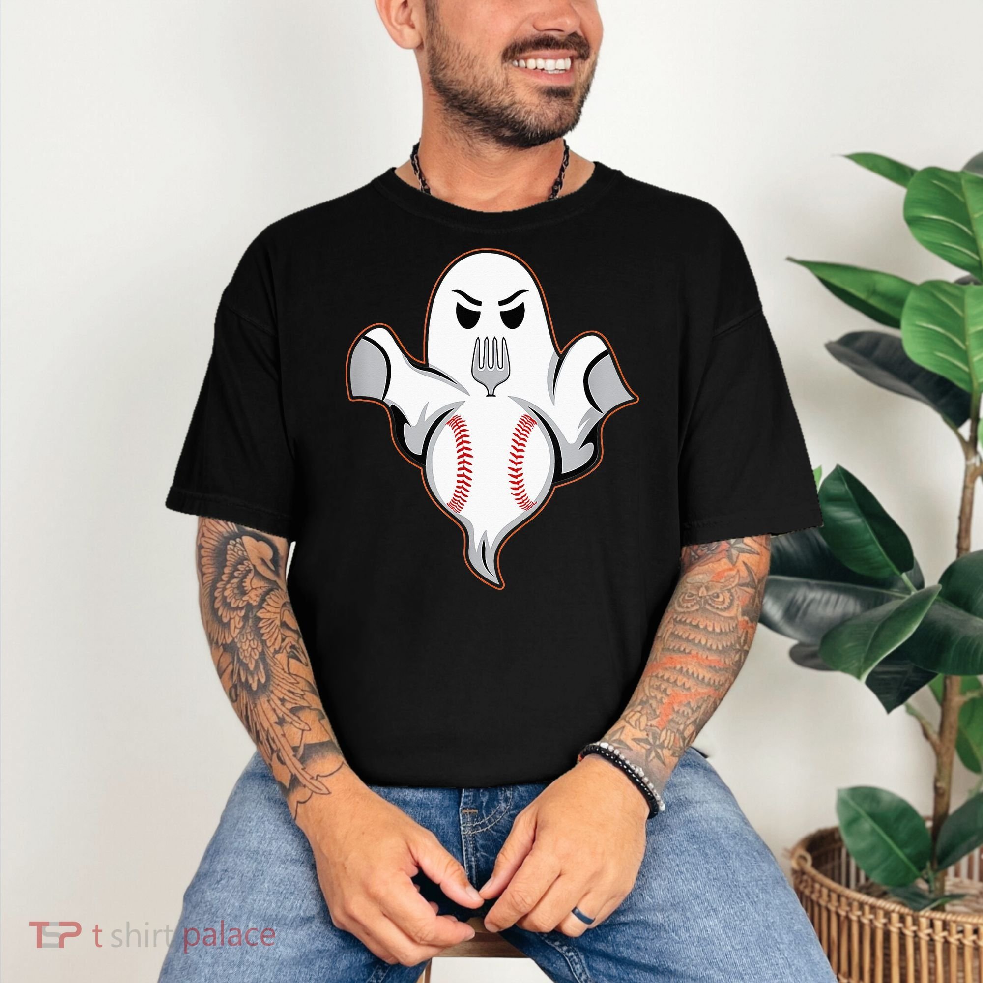 Ghost Forkball Baseball Pitch Fork Ball Strikeout Pitcher Comfort Colors T-Shirt