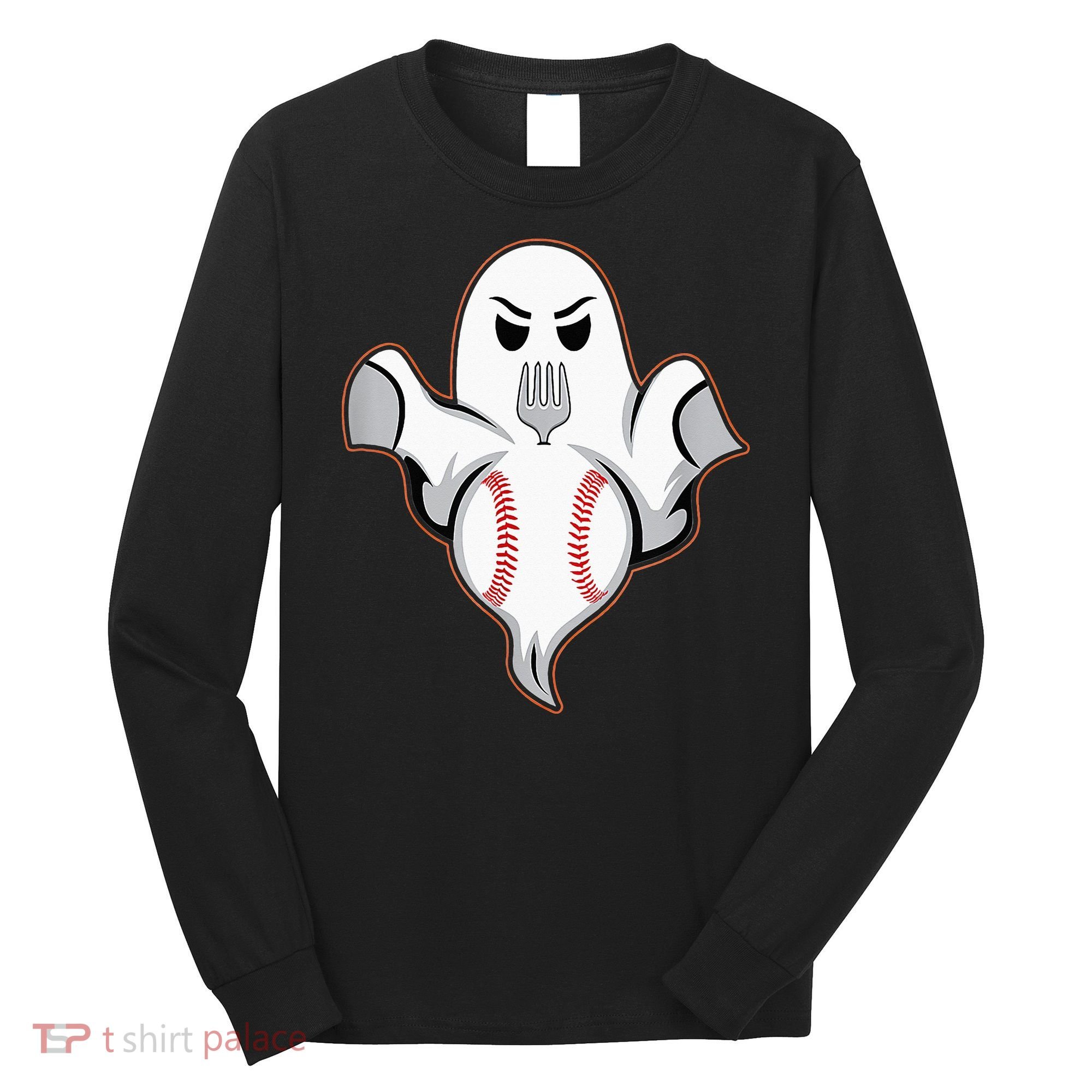 Ghost Forkball Baseball Pitch Fork Ball Strikeout Pitcher Long Sleeve Shirt