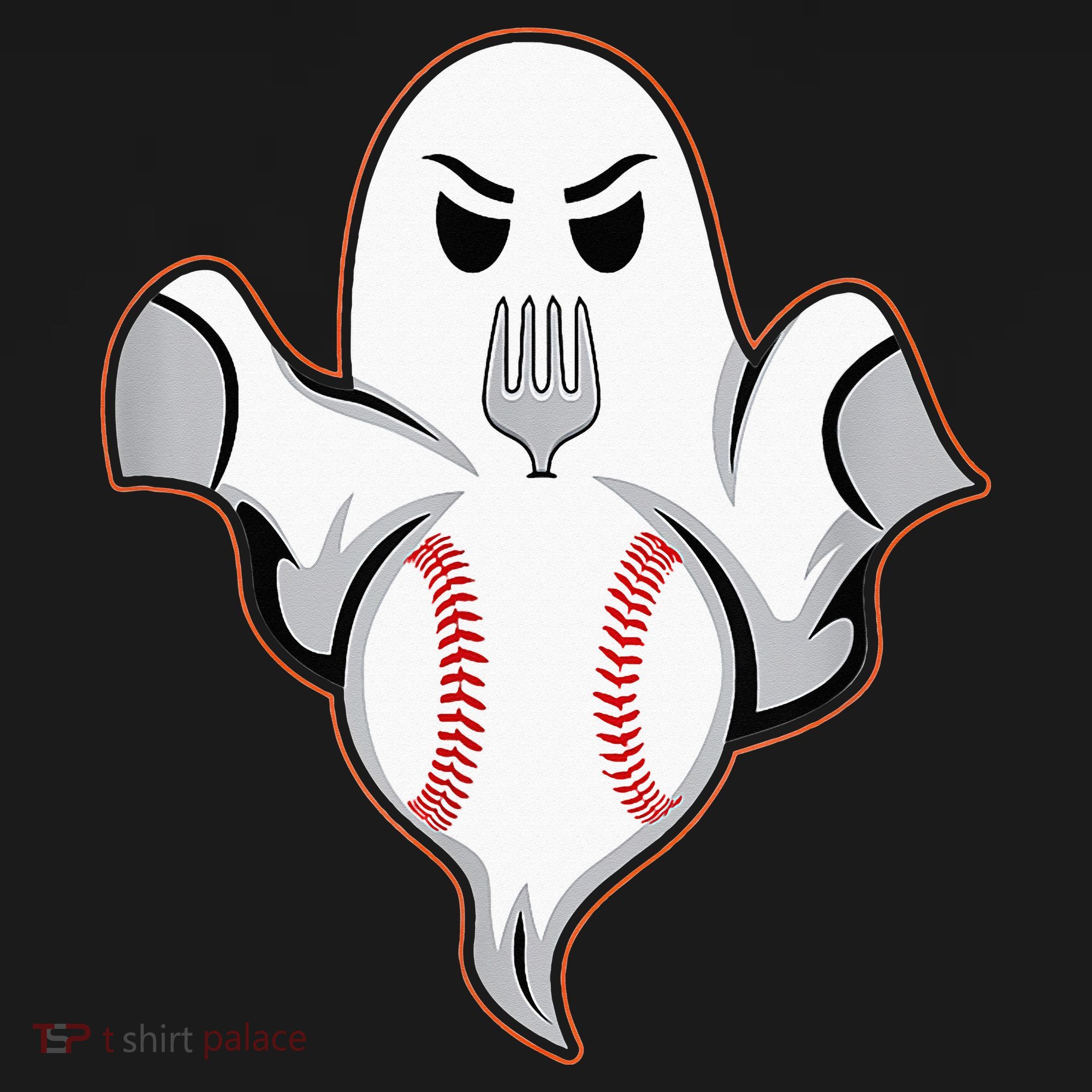 Ghost Forkball Baseball Pitch Fork Ball Strikeout Pitcher T-Shirt
