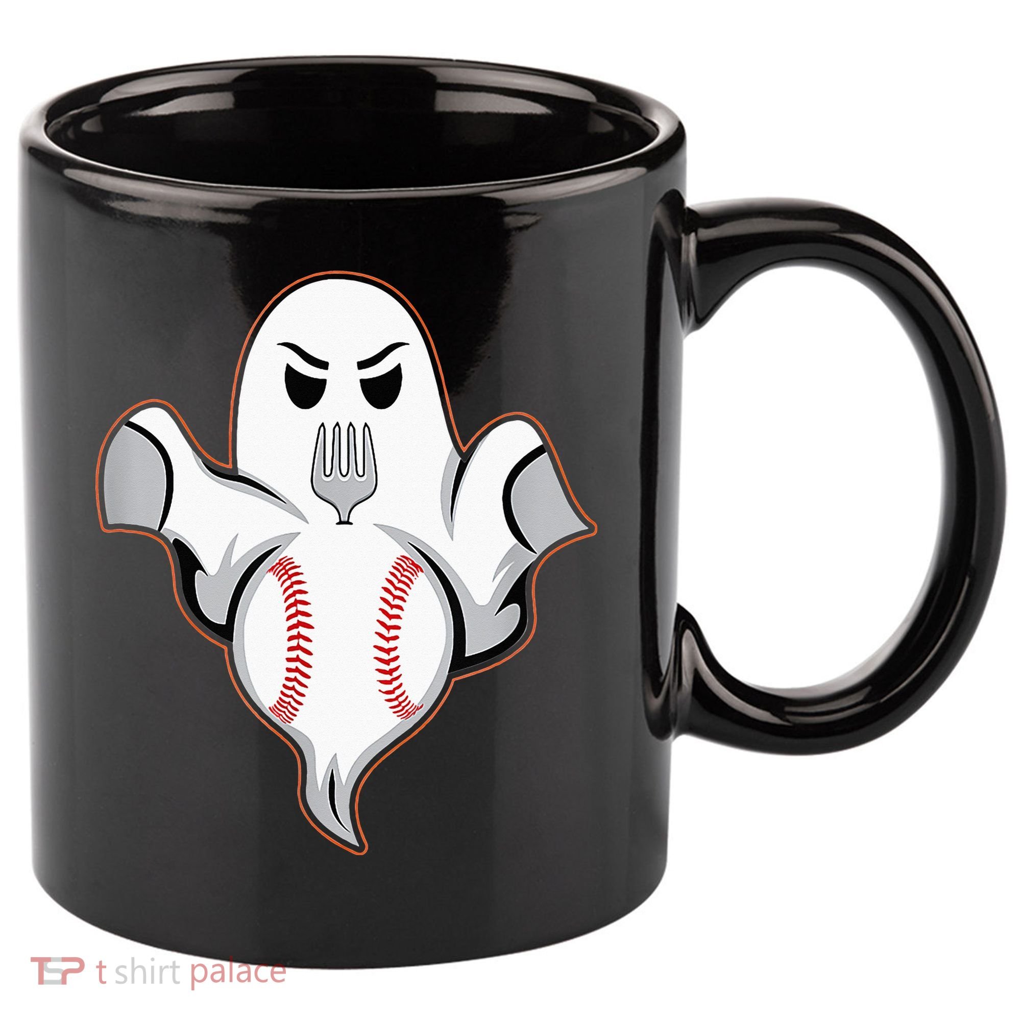 Ghost Forkball Baseball Pitch Fork Ball Strikeout Pitcher 11oz C Handle Ceramic Mug