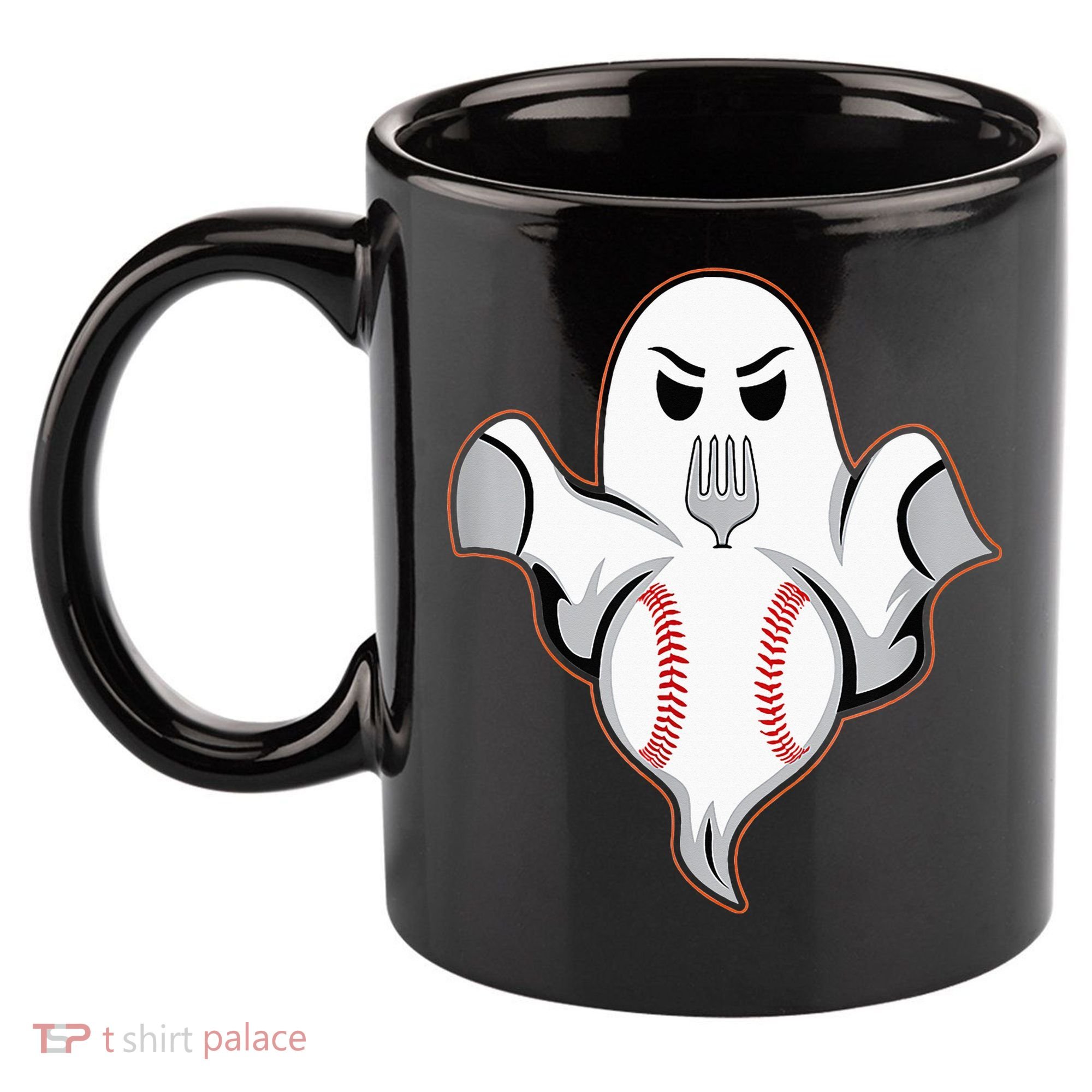 Ghost Forkball Baseball Pitch Fork Ball Strikeout Pitcher 11oz C Handle Ceramic Mug