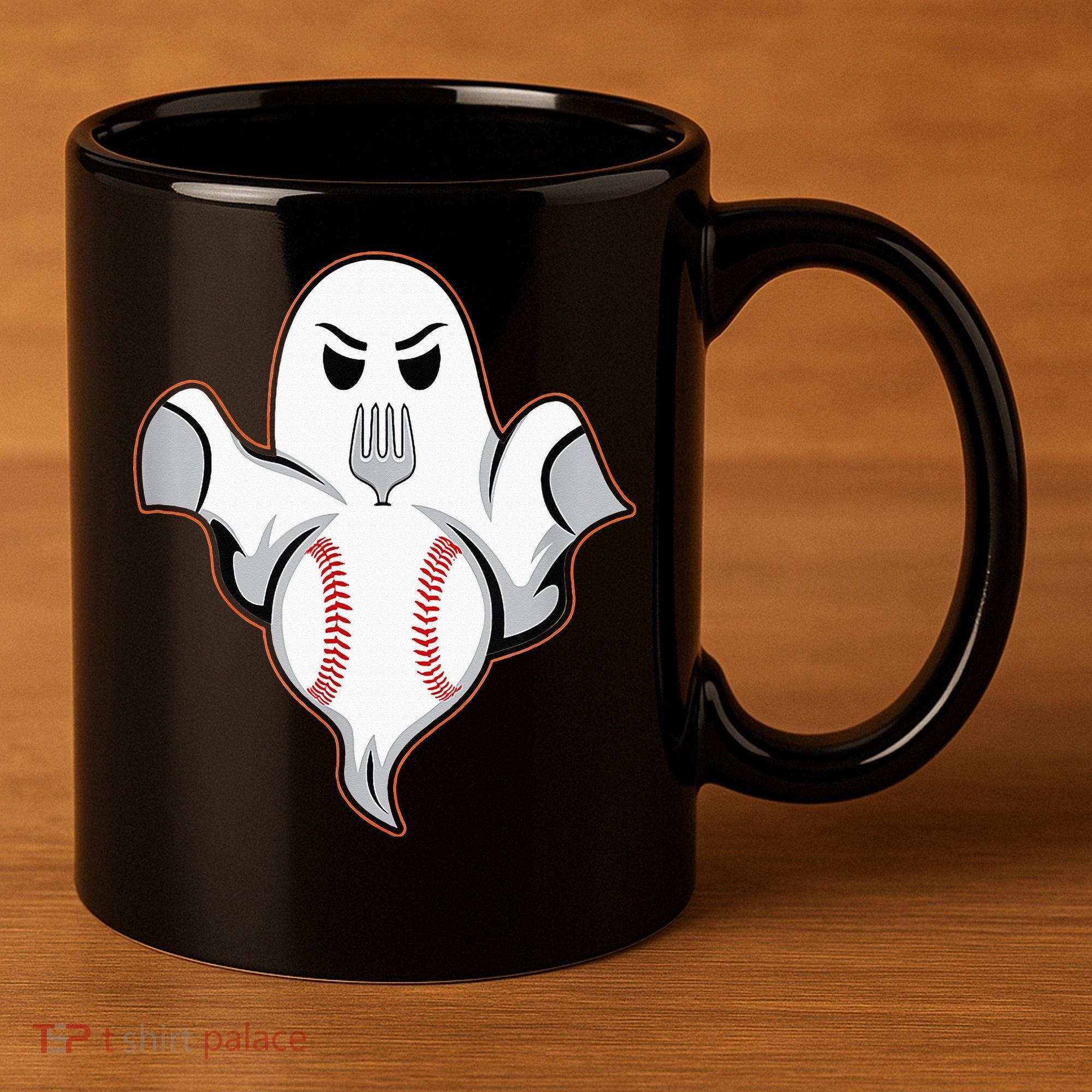 Ghost Forkball Baseball Pitch Fork Ball Strikeout Pitcher 11oz C Handle Ceramic Mug