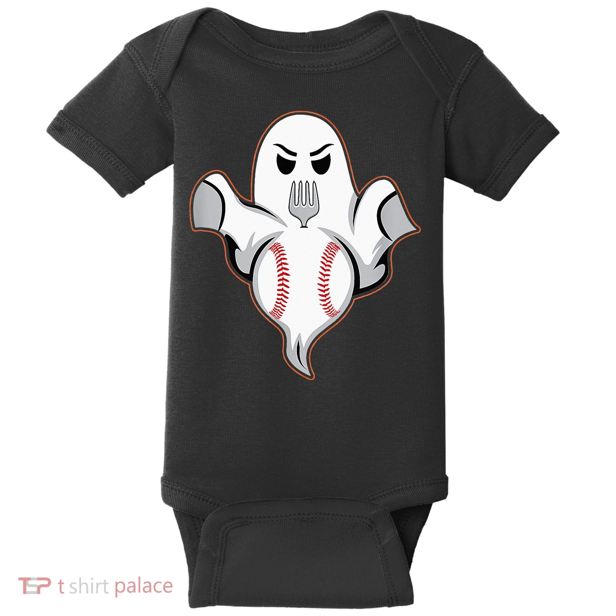 Ghost Forkball Baseball Pitch Fork Ball Strikeout Pitcher Baby Bodysuit