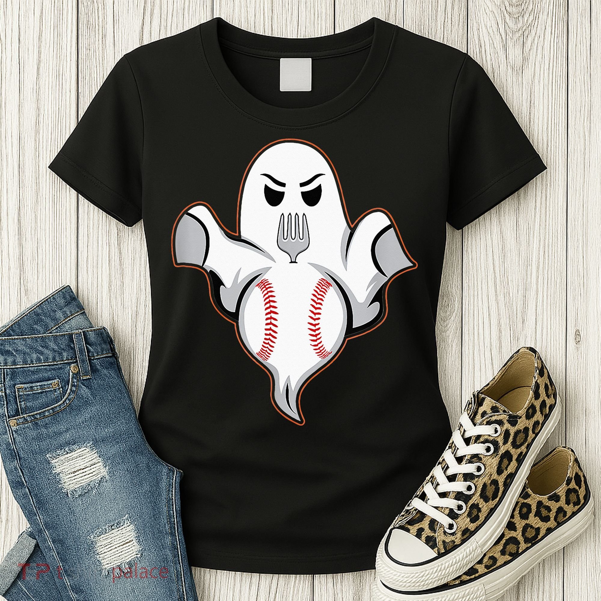 Ghost Forkball Baseball Pitch Fork Ball Strikeout Pitcher Women's T-Shirt