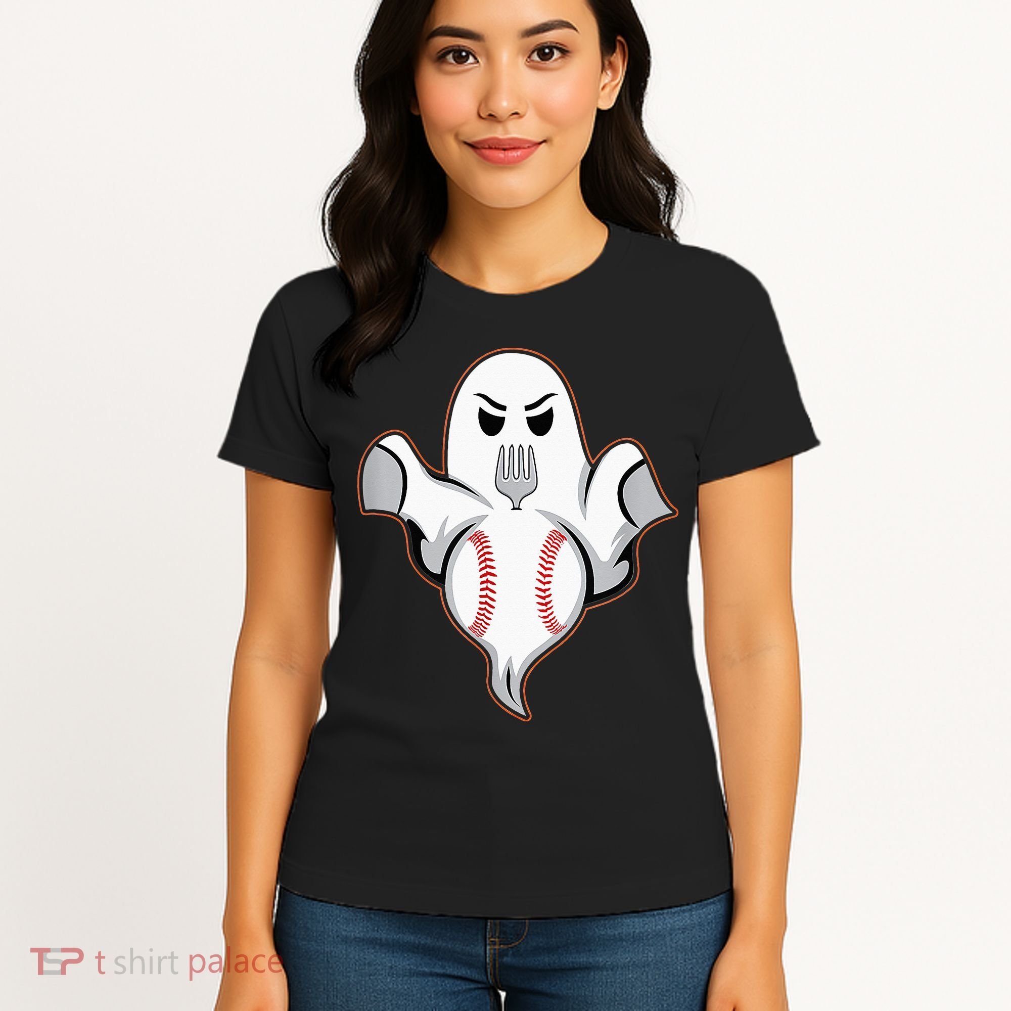 Ghost Forkball Baseball Pitch Fork Ball Strikeout Pitcher Women's T-Shirt