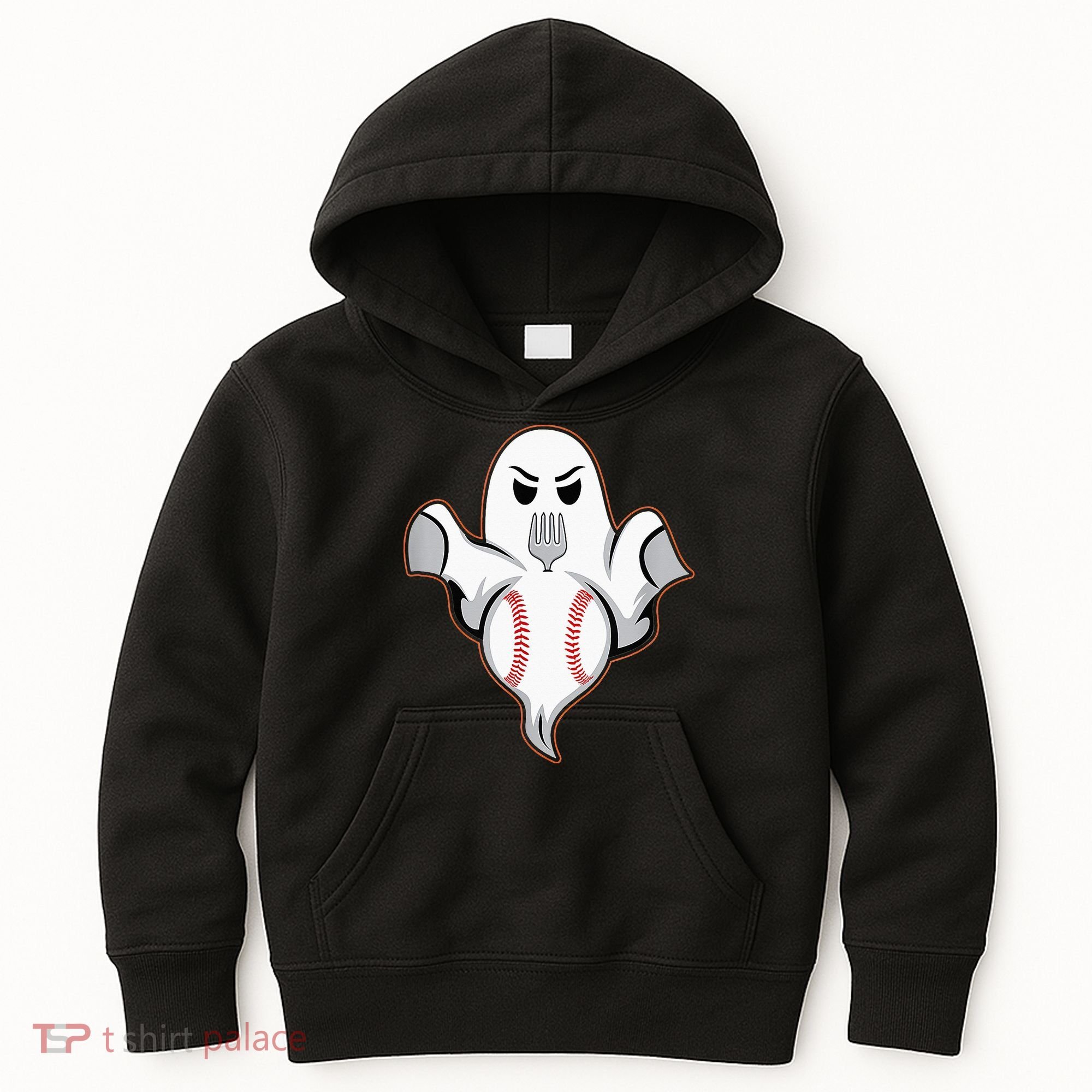 Ghost Forkball Baseball Pitch Fork Ball Strikeout Pitcher Kids Hoodie