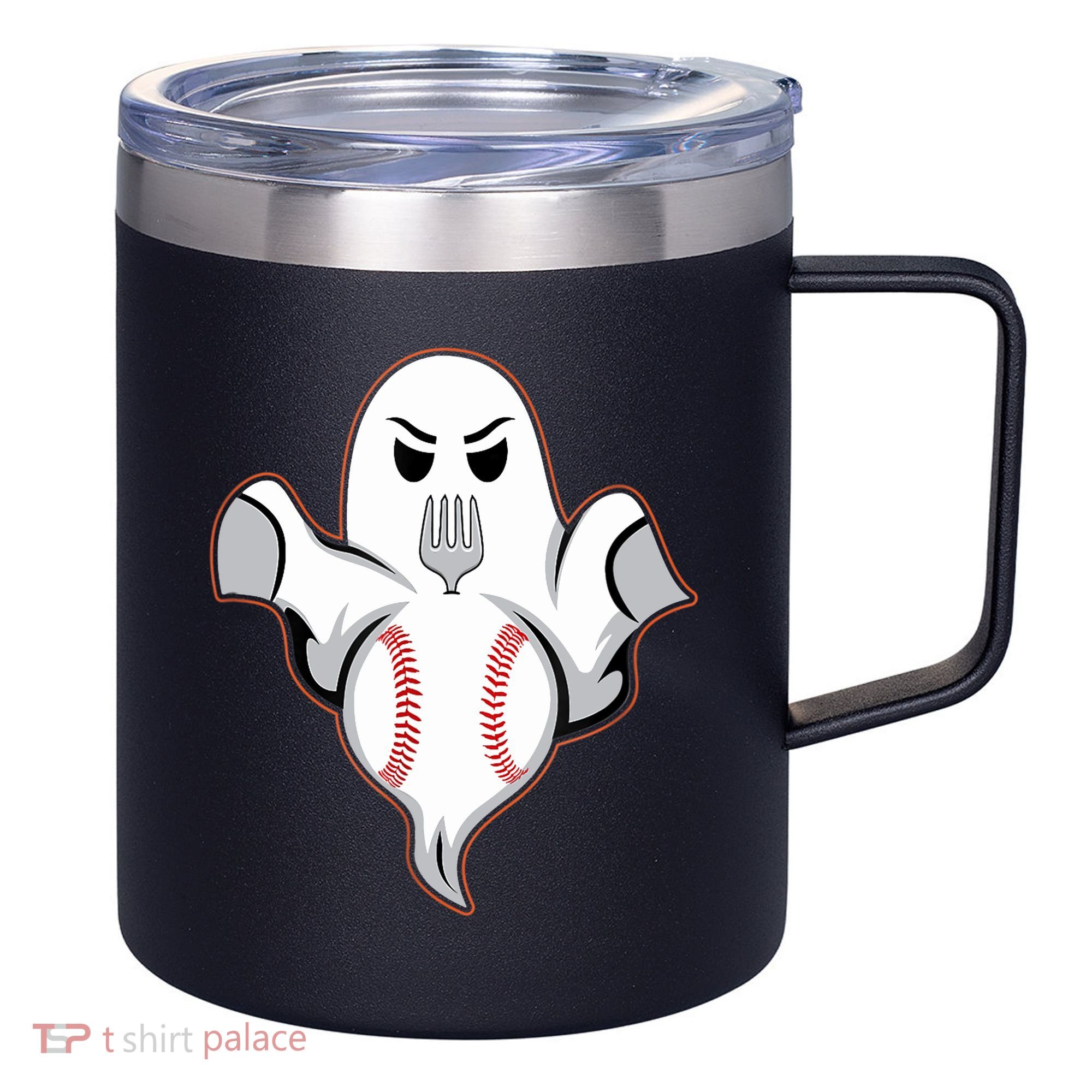Ghost Forkball Baseball Pitch Fork Ball Strikeout Pitcher 12oz Stainless Steel Coffee Mug