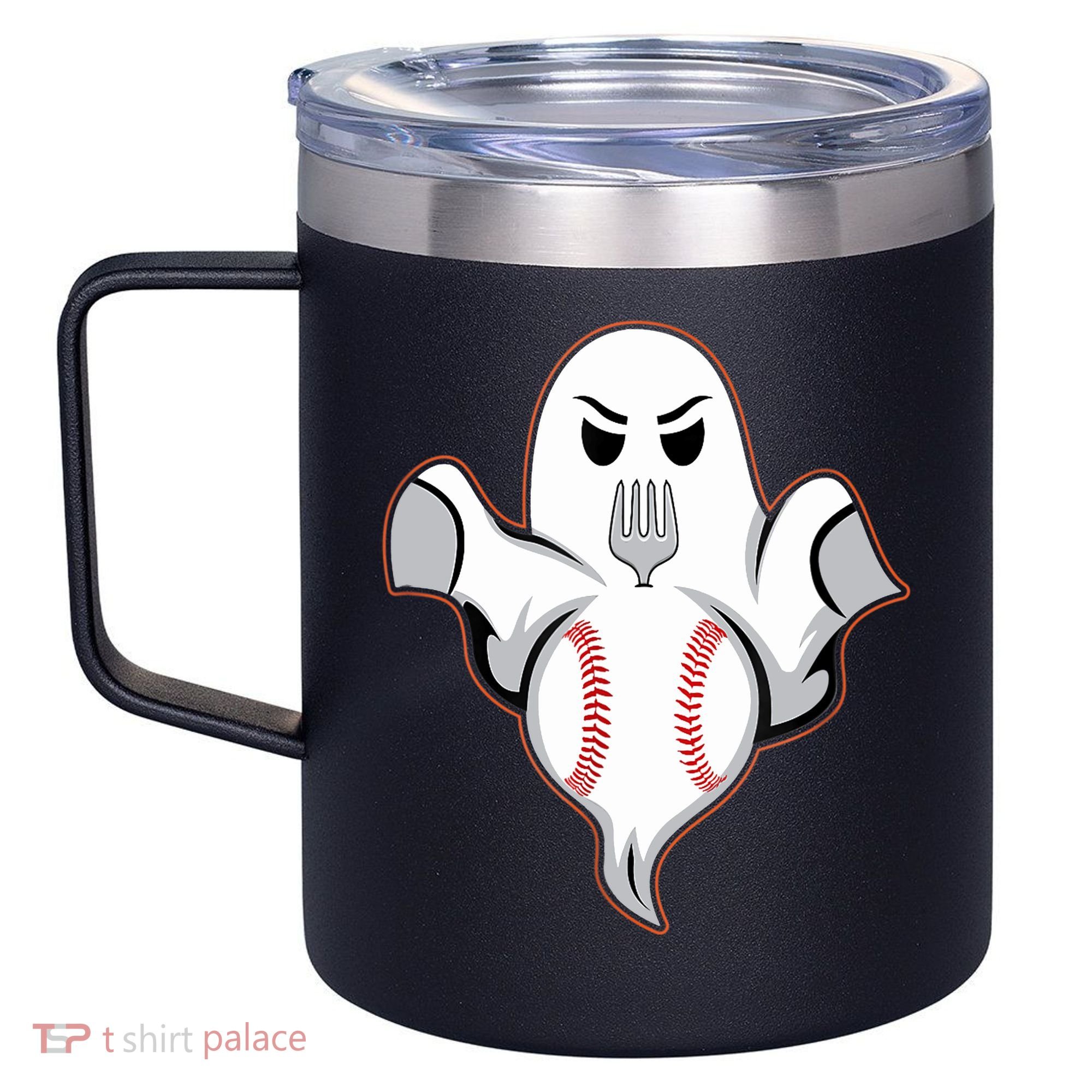 Ghost Forkball Baseball Pitch Fork Ball Strikeout Pitcher 12oz Stainless Steel Coffee Mug