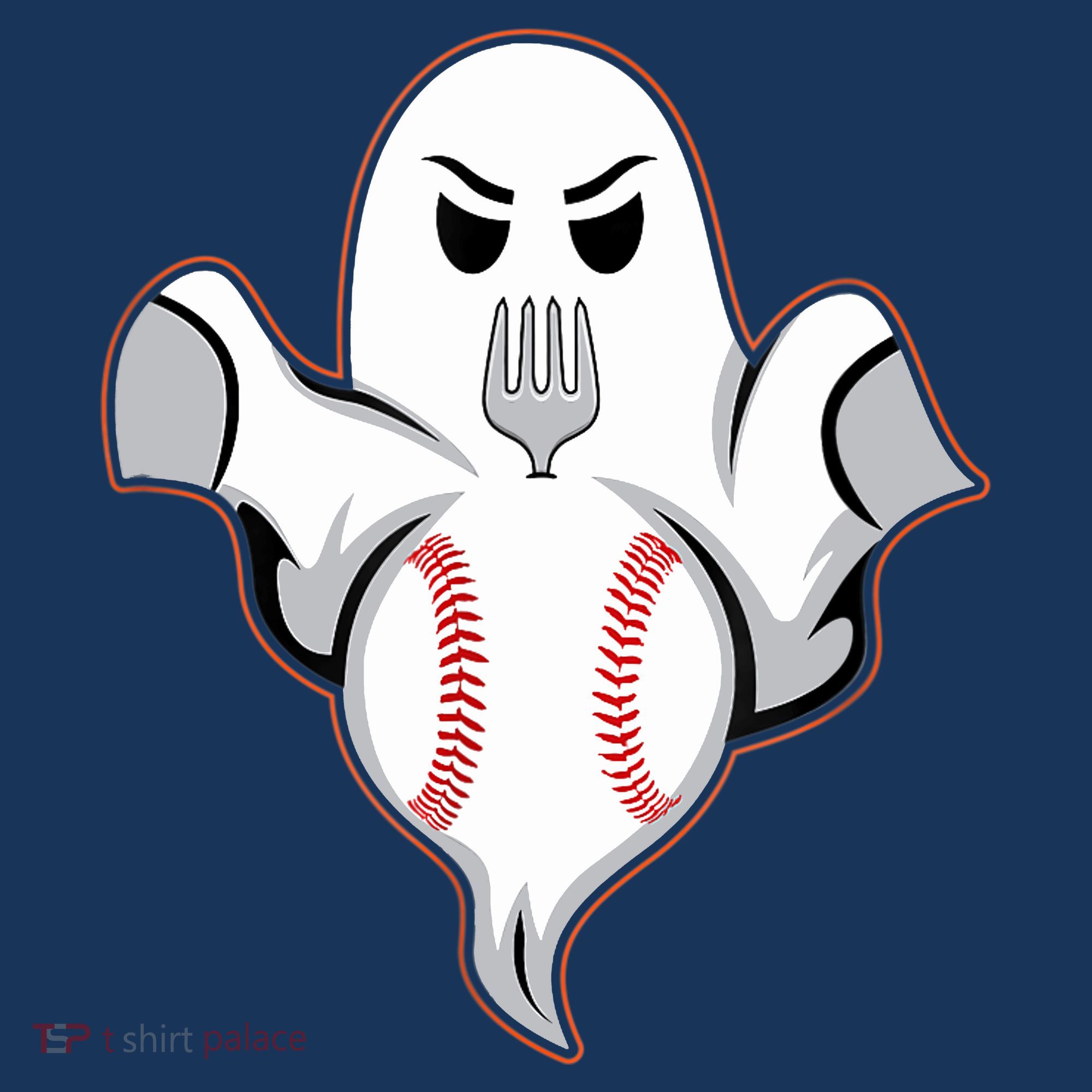 Ghost Forkball Baseball Pitch Fork Ball Strikeout Pitcher T-Shirt