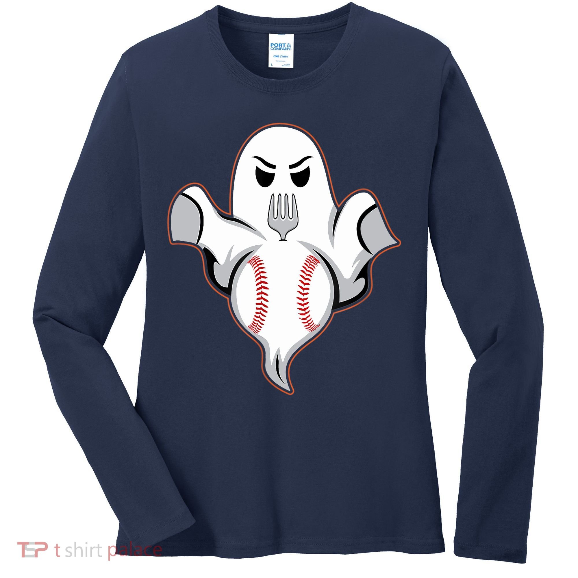 Ghost Forkball Baseball Pitch Fork Ball Strikeout Pitcher Women's Long Sleeve Shirt