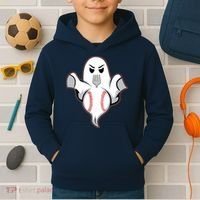 Ghost Forkball Baseball Pitch Fork Ball Strikeout Pitcher Kids Hoodie thumb 2