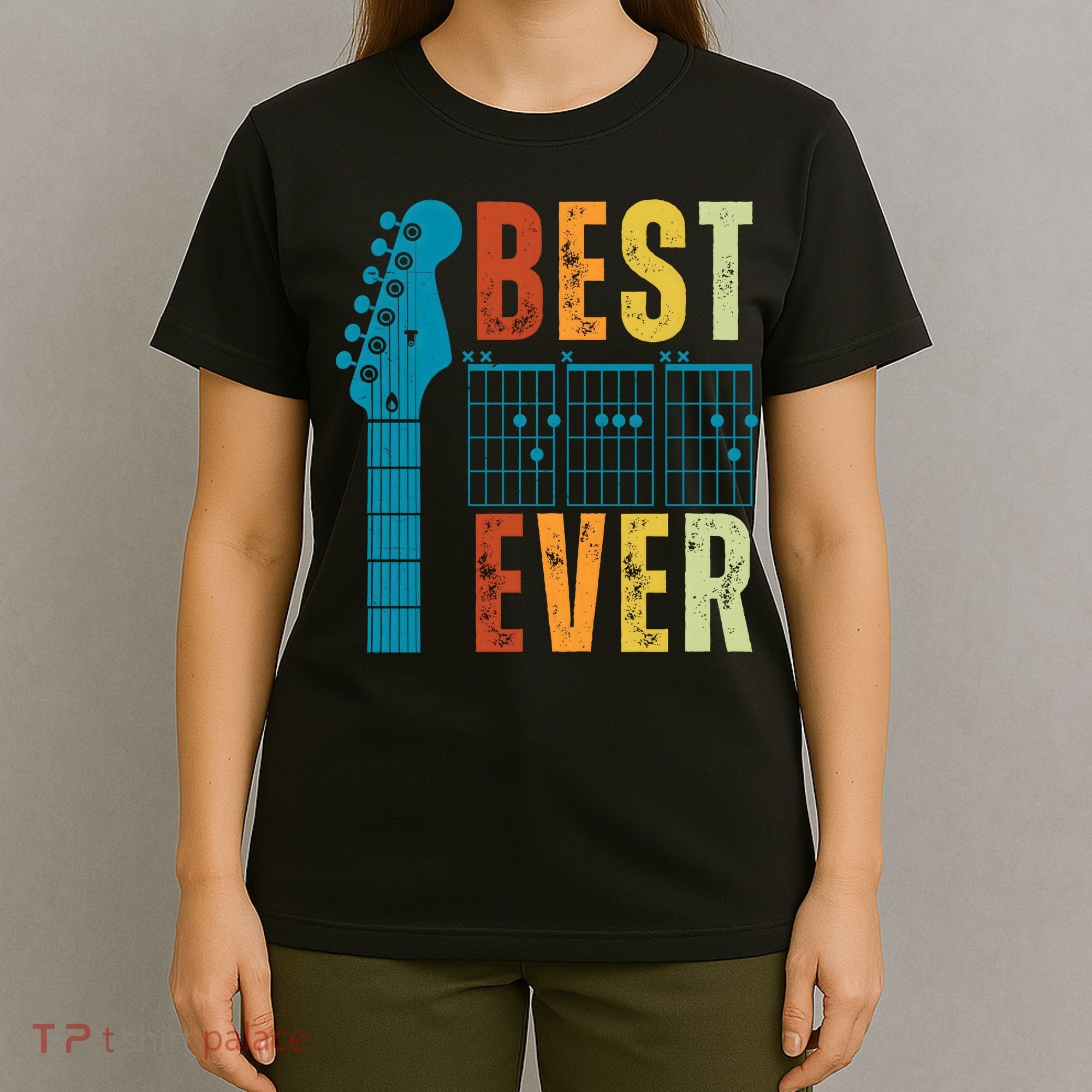 Guitarist Father Best Dad Ever Retro Gift T-Shirt