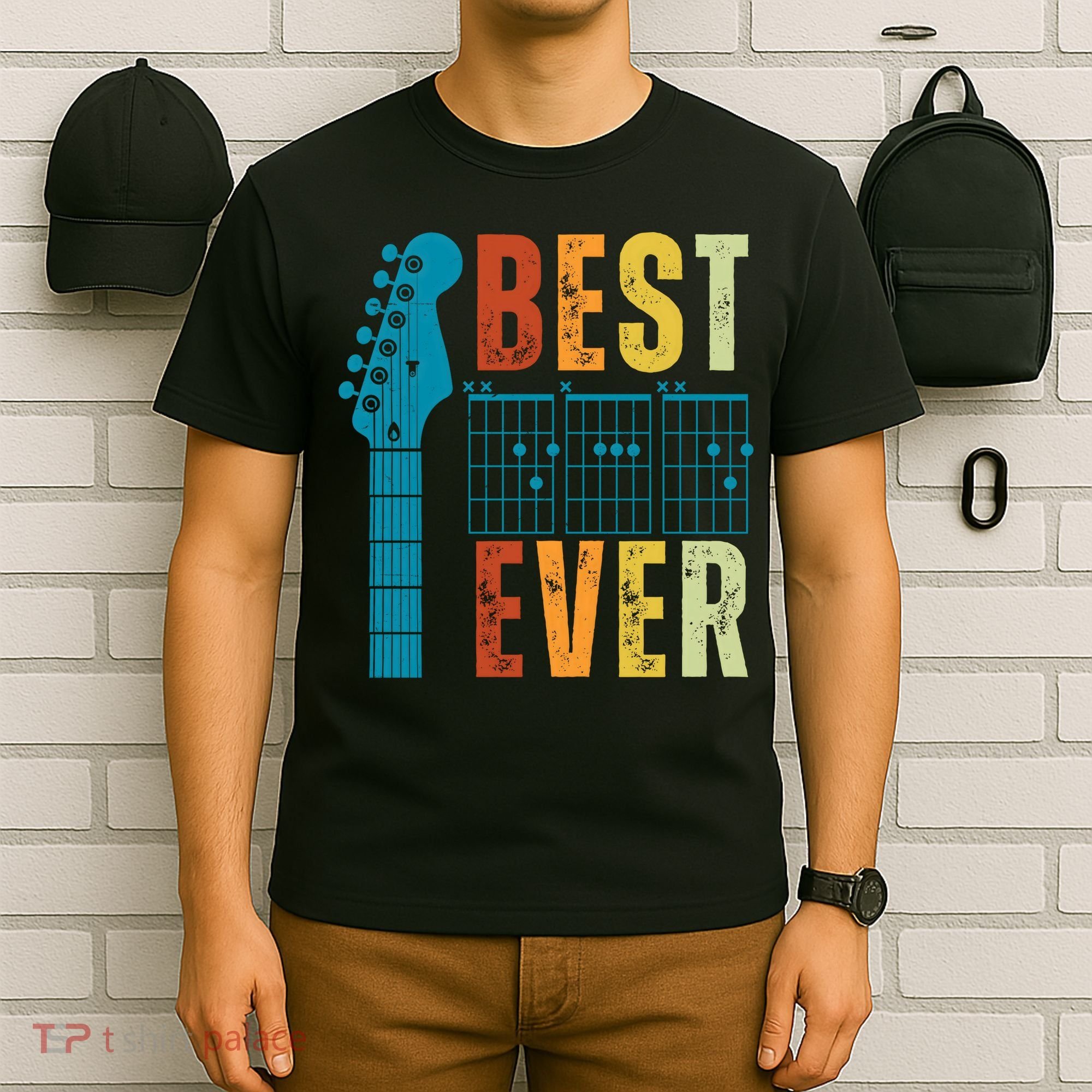 Guitarist Father Best Dad Ever Retro Gift T-Shirt