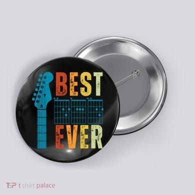 Guitarist Father Best Dad Ever Retro Gift Button