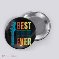 Guitarist Father Best Dad Ever Retro Gift Button thumb 0