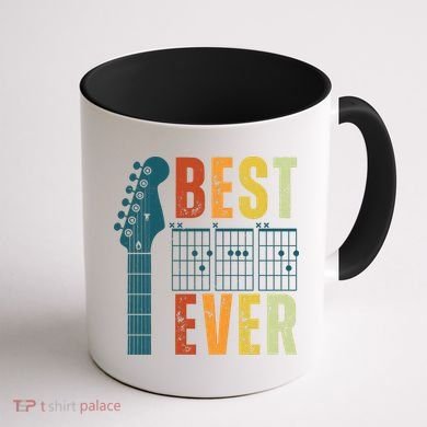 Guitarist Father Best Dad Ever Retro Gift Coffee Mug back