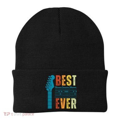 Guitarist Father Best Dad Ever Retro Gift Beanie