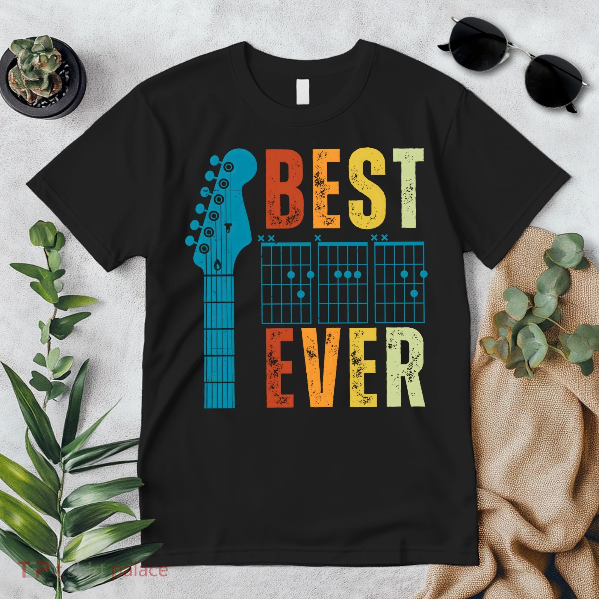 Guitarist Father Best Dad Ever Retro Gift Premium T-Shirt