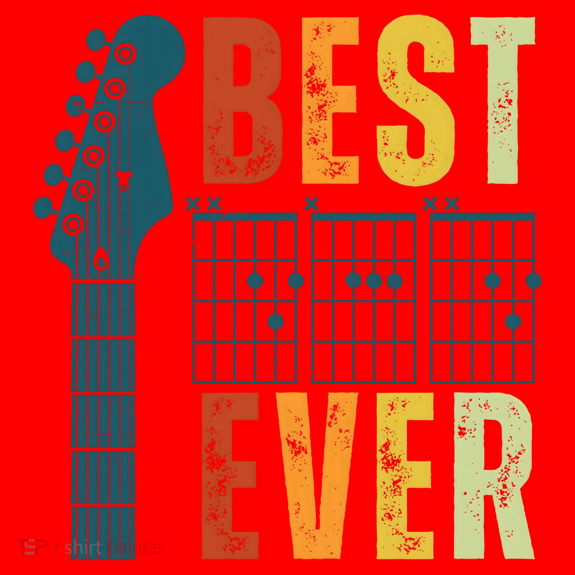 Guitarist Father Best Dad Ever Retro Gift Santa Hat