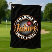 GrandpaS Future Bocce Buddy Boccia Bocce Ball Player Gift Golf Towel thumb 1