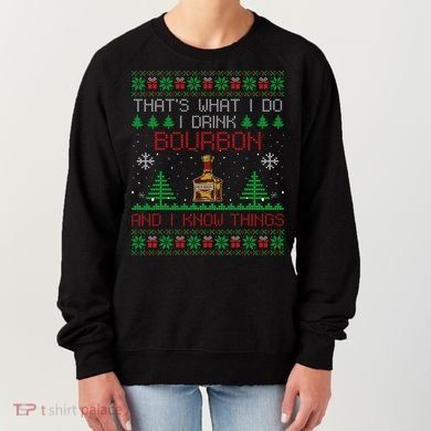 Gift For Bourbon Lover Funny Bourbon Ugly Christmas Women's Sweatshirt