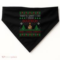 Gift For Bourbon Lover Funny Bourbon Ugly Christmas USA-Made Doggie Bandana thumb 0