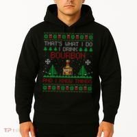 Gift For Bourbon Lover Funny Bourbon Ugly Christmas Hoodie thumb 2