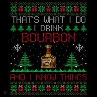 Gift For Bourbon Lover Funny Bourbon Ugly Christmas Long Sleeve Shirt thumb 2
