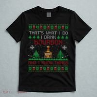 Gift For Bourbon Lover Funny Bourbon Ugly Christmas T-Shirt thumb 5