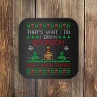 Gift For Bourbon Lover Funny Bourbon Ugly Christmas Coaster thumb 0