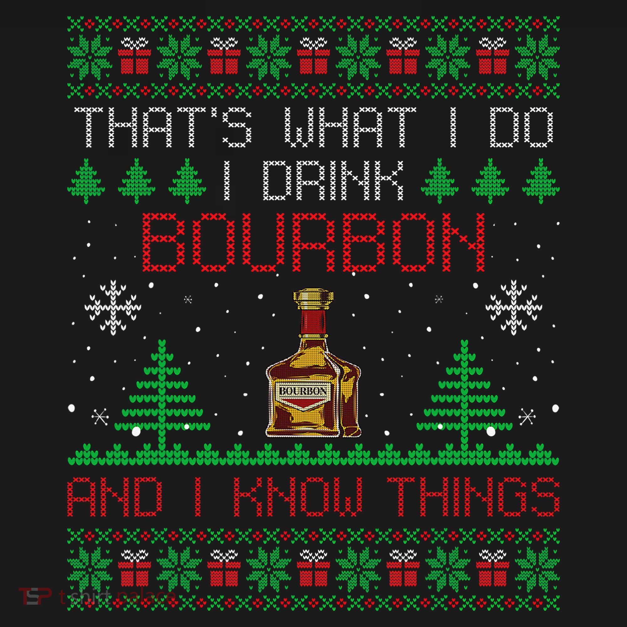 Gift For Bourbon Lover Funny Bourbon Ugly Christmas Coaster