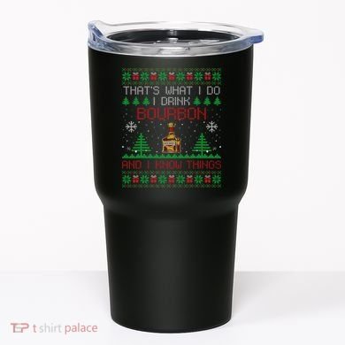 Gift For Bourbon Lover Funny Bourbon Ugly Christmas Tumbler