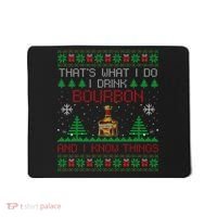 Gift For Bourbon Lover Funny Bourbon Ugly Christmas Mousepad thumb 0