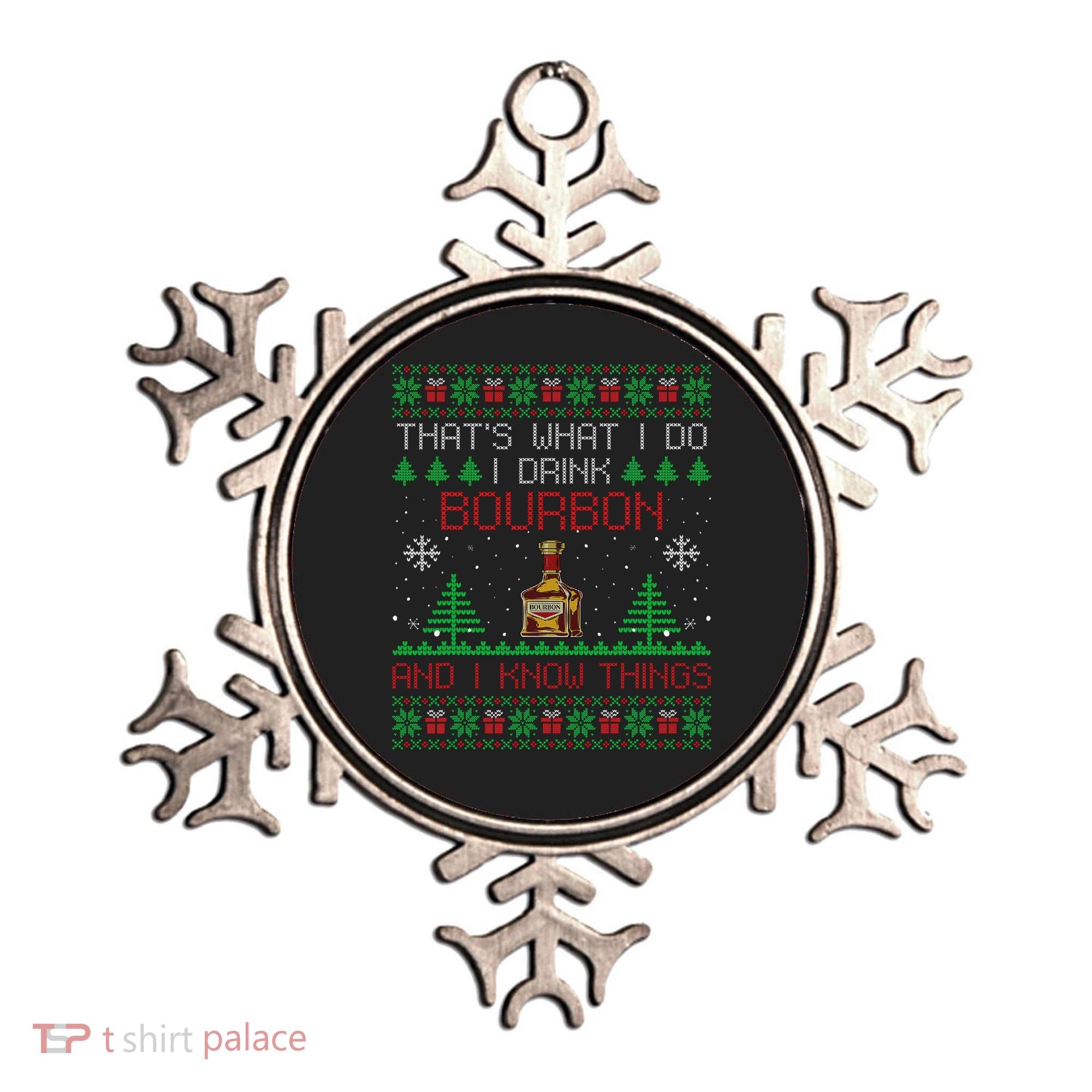 Gift For Bourbon Lover Funny Bourbon Ugly Christmas Ornament