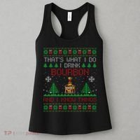 Gift For Bourbon Lover Funny Bourbon Ugly Christmas Women's Tank Top thumb 3
