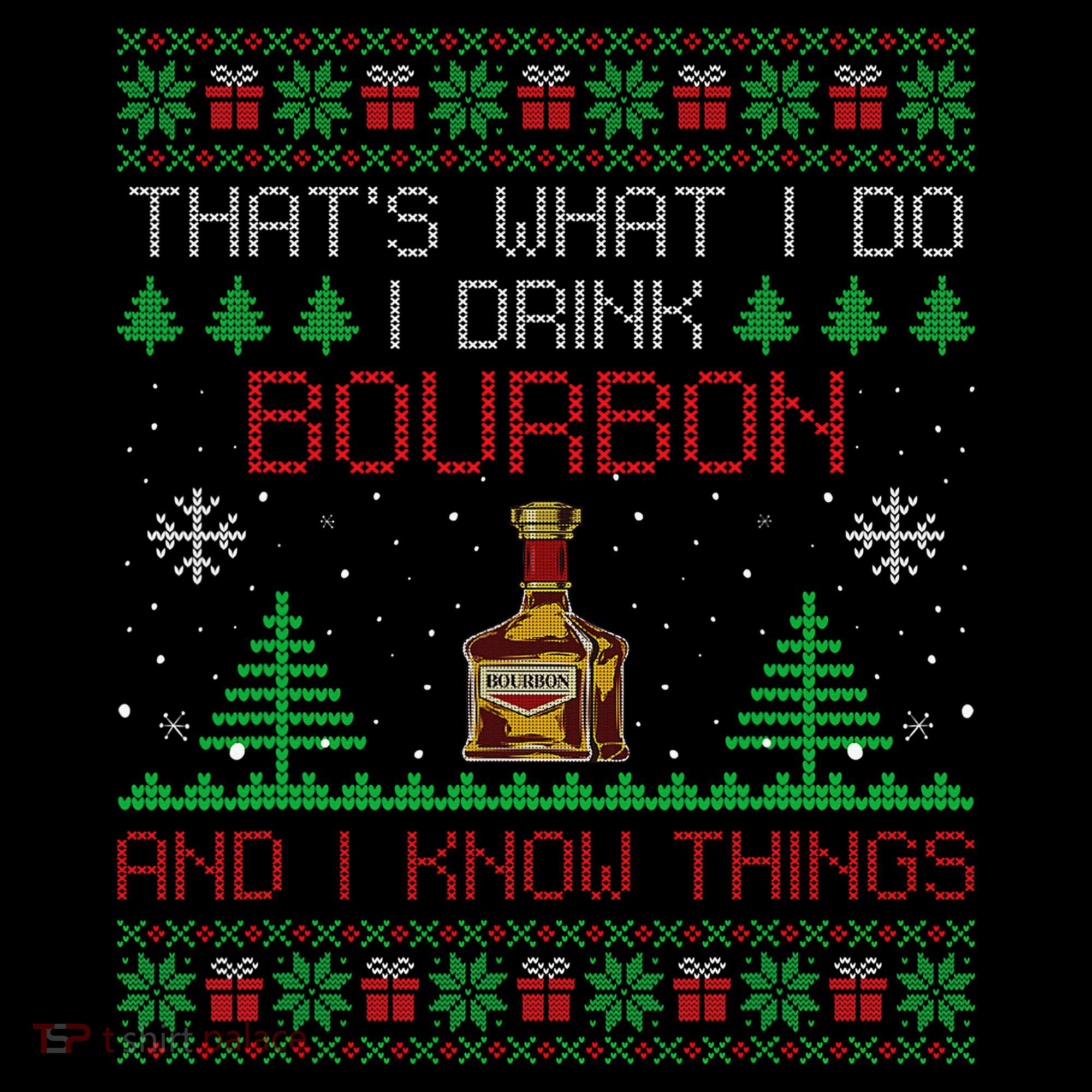 Gift For Bourbon Lover Funny Bourbon Ugly Christmas Women's Tank Top