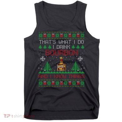 Gift For Bourbon Lover Funny Bourbon Ugly Christmas Tank Top