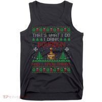 Gift For Bourbon Lover Funny Bourbon Ugly Christmas Tank Top thumb 0