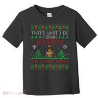 Gift For Bourbon Lover Funny Bourbon Ugly Christmas Toddler T-Shirt thumb 0