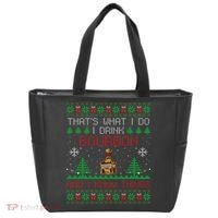 Gift For Bourbon Lover Funny Bourbon Ugly Christmas Tote Bag thumb 0