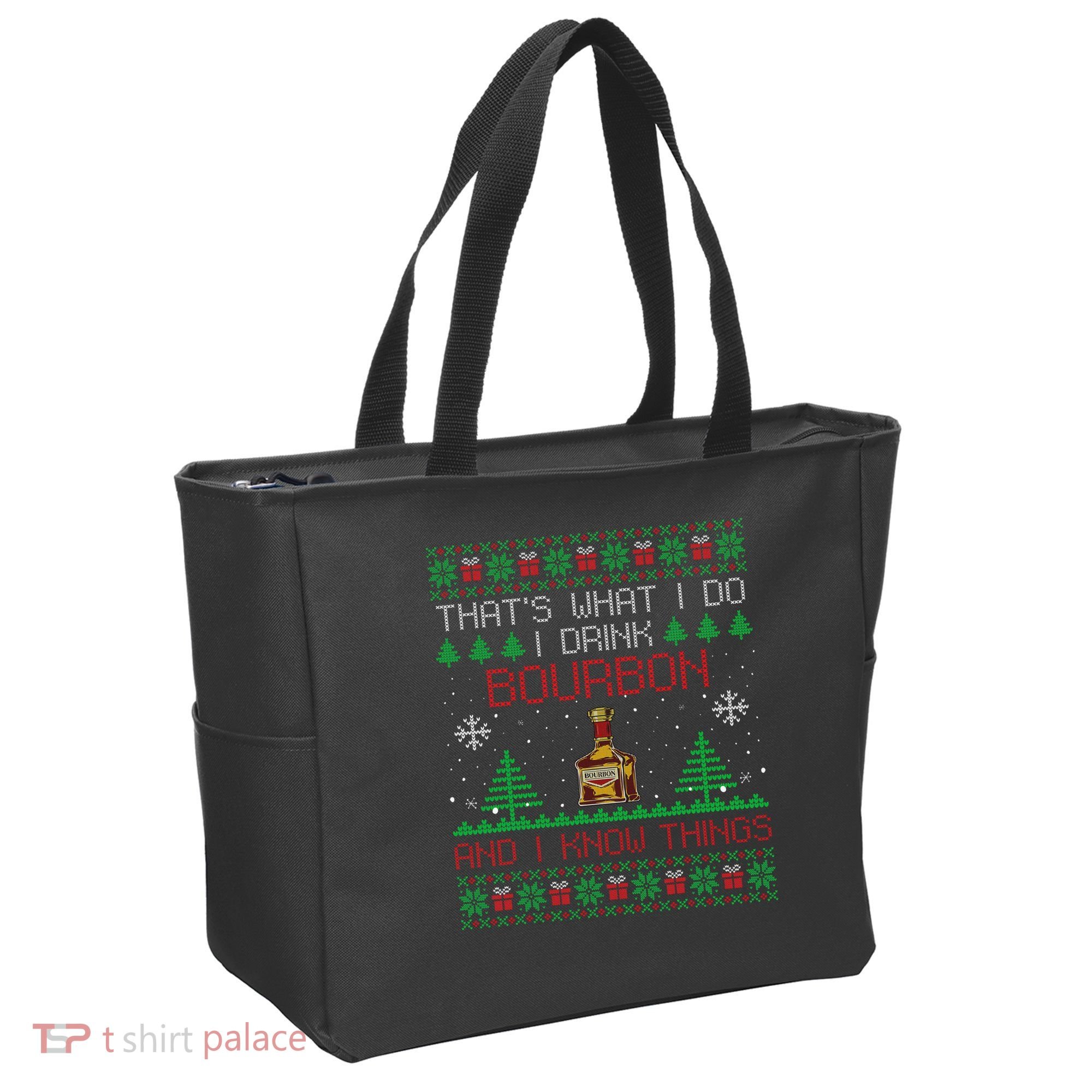 Gift For Bourbon Lover Funny Bourbon Ugly Christmas Tote Bag