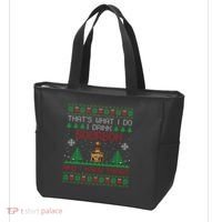 Gift For Bourbon Lover Funny Bourbon Ugly Christmas Tote Bag thumb 3